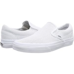 White perforated leather vans